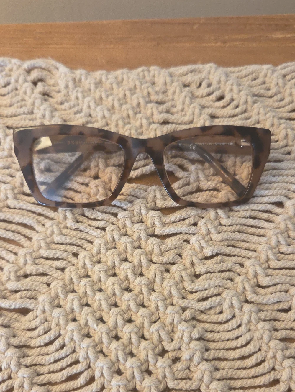 DKNY eyeglass frames. Mink tortoise shell